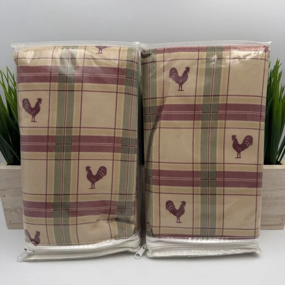 (2) COLORMATE Sears One Tier Pair Cafe Curtains Cottage Granny Core